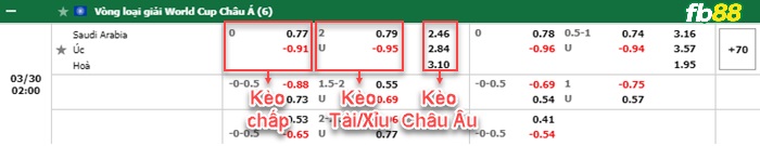Fb88 bảng kèo trận đấu Saudi Arabia vs Australia