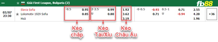 Fb88 bảng kèo trận đấu Slavia Sofia vs Lokomotiv Sofia