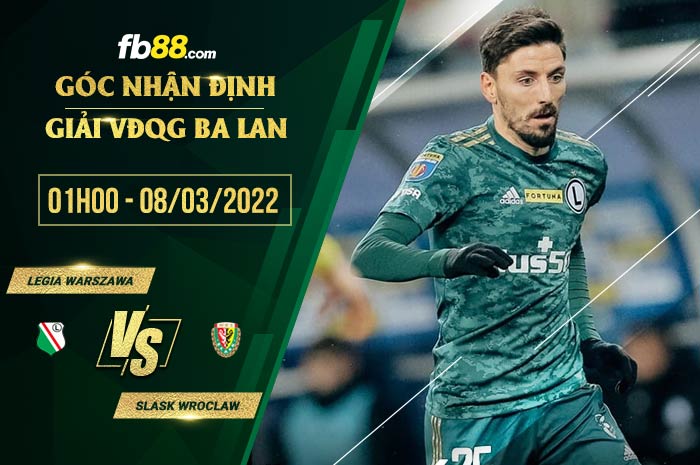 fb88-soi kèo Legia Warszawa vs Slask Wroclaw