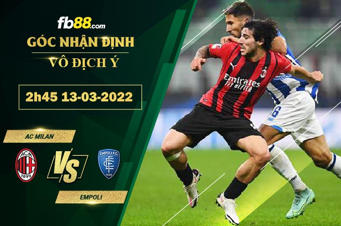 Fb88 soi kèo trận đấu AC Milan vs Empoli