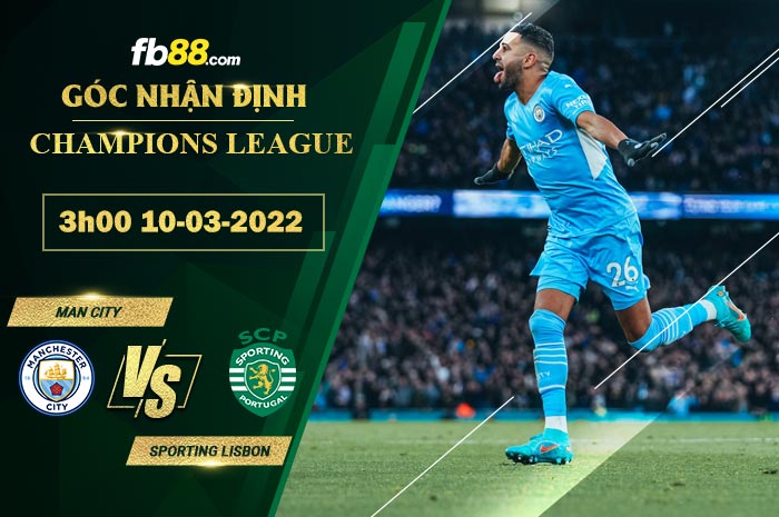 Fb88 soi kèo trận đấu Man City vs Sporting Lisbon