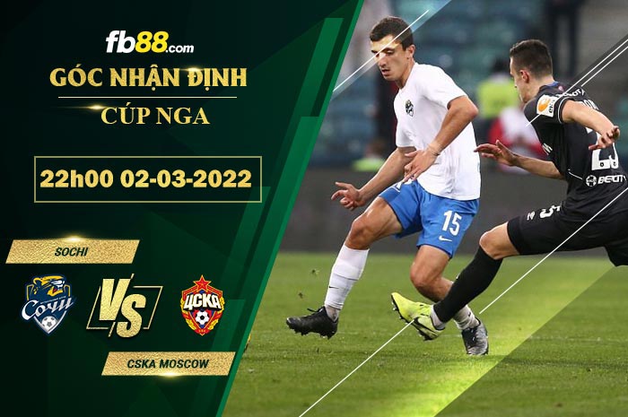 Fb88 soi kèo trận đấu Sochi vs CSKA Moscow