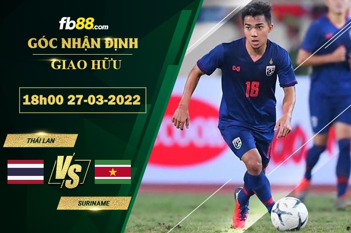 Fb88 soi kèo trận đấu Thai Lan vs Suriname