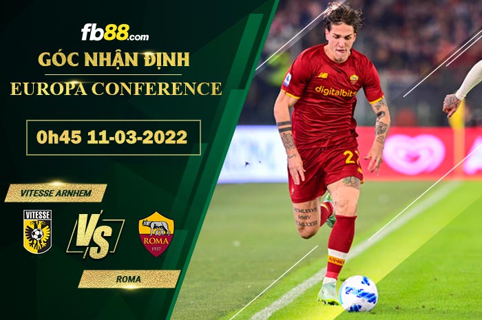 Fb88 soi kèo trận đấu Vitesse Arnhem vs Roma