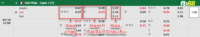Fb88 bảng kèo trận đấu Angers vs Lille
