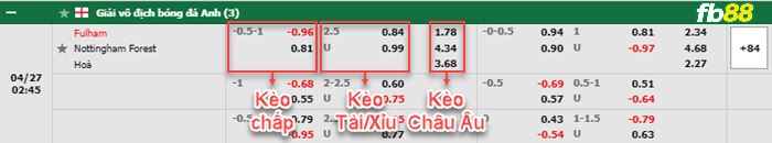 Fb88 bảng kèo trận đấu Fulham vs Nottingham