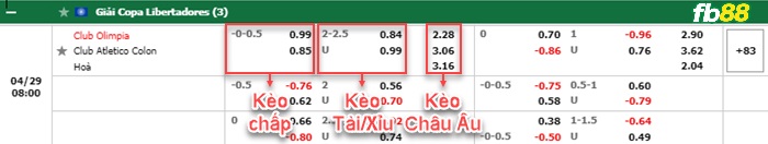 Fb88 bảng kèo trận đấu Olimpia Asuncion vs Colon
