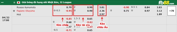 fb88-bảng kèo trận đấu Roasso Kumamoto vs Fagiano Okayama