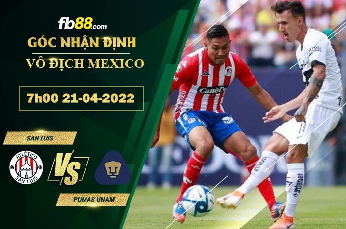 Fb88 soi kèo trận đấu San Luis vs Pumas UNAM
