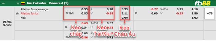 Fb88 bảng kèo trận đấu Atletico Bucaramanga vs Atletico Junior