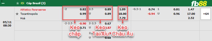 Fb88 bảng kèo trận đấu Atletico Paranaense vs Tocantinopolis