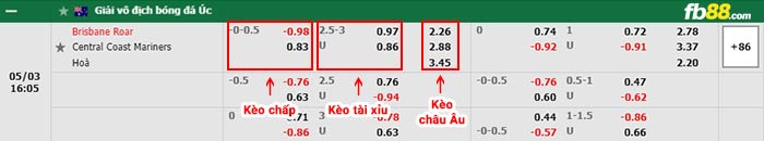 fb88-bảng kèo trận đấu Brisbane Roar vs Central Coast