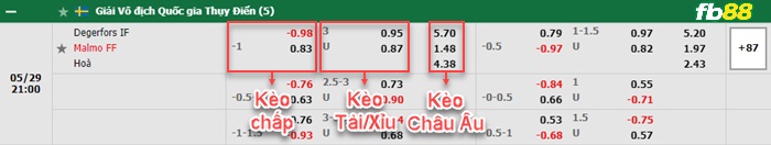 Fb88 bảng kèo trận đấu Degerfors vs Malmo