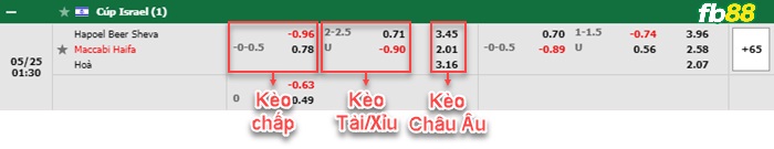 Fb88 bảng kèo trận đấu Hapoel Beer Sheva vs Maccabi Haifa