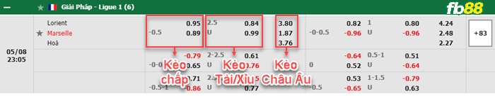 Fb88 bảng kèo trận đấu Lorient vs Marseille