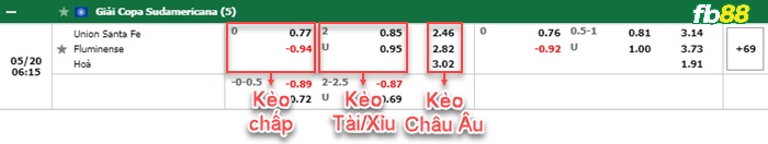Fb88 bảng kèo trận đấu Union Santa Fe vs Fluminense