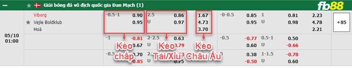 Fb88 bảng kèo trận đấu Viborg vs Vejle