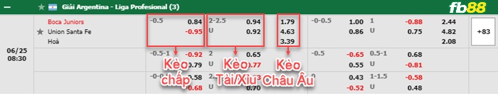 Fb88 bảng kèo trận đấu Boca Juniors vs Union Santa Fe