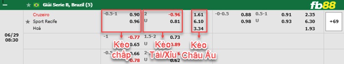 Fb88 bảng kèo trận đấu Cruzeiro vs Sport Recife