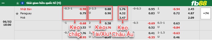Fb88 bảng kèo trận đấu Nhật Bản vs Paraguay