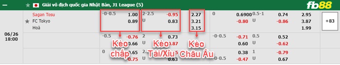 Fb88 bảng kèo trận đấu Sagan Tosu vs FC Tokyo