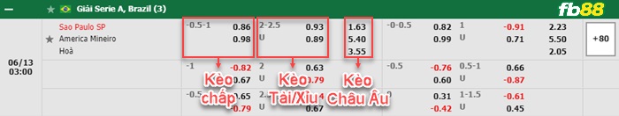 Fb88 bảng kèo trận đấu Sao Paulo vs America MG