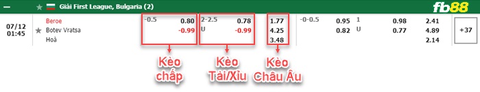 Fb88 bảng kèo trận đấu Beroe vs Botev Vratsa