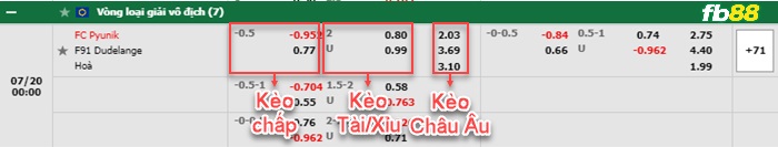 Fb88 bảng kèo trận đấu FC Pyunik vs Dudelange