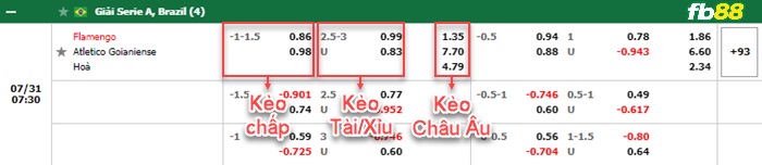 Fb88 bảng kèo trận đấu Flamengo vs Goianiense