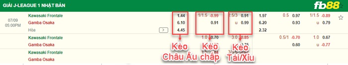 Fb88 bảng kèo trận đấu Kawasaki Frontale vs Gamba Osaka