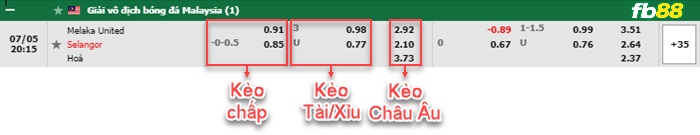 Fb88 bảng kèo trận đấu Melaka United vs Selangor