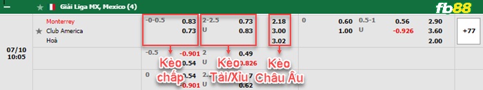 Fb88 bảng kèo trận đấu Monterrey vs Club America