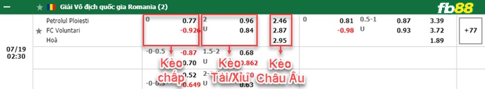 Fb88 bảng kèo trận đấu Petrolul Ploiesti vs Voluntari