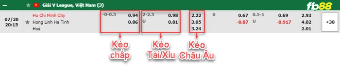 Fb88 bảng kèo trận đấu TP Hồ Chí Minh vs Hà Tĩnh