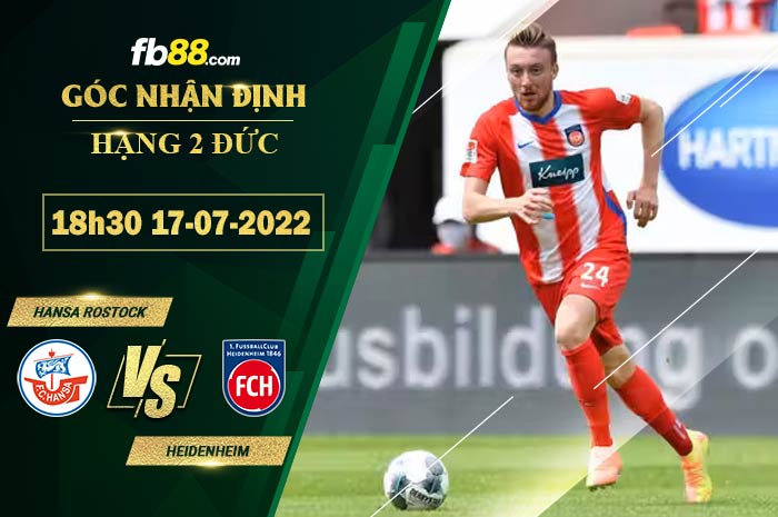 Fb88 soi kèo trận đấu Hansa Rostock vs Heidenheim