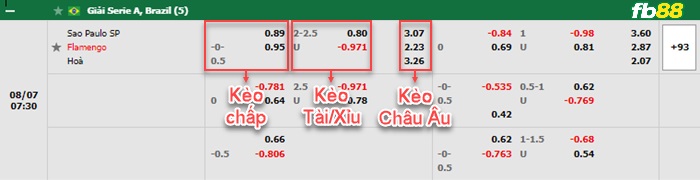 Fb88 bảng kèo trận đấu Sao Paulo vs Flamengo
