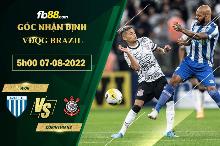 Fb88 soi kèo trận đấu Avai vs Corinthians