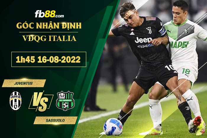 Soi kèo Juventus vs Sassuolo 1h45 ngày 16/8/2022