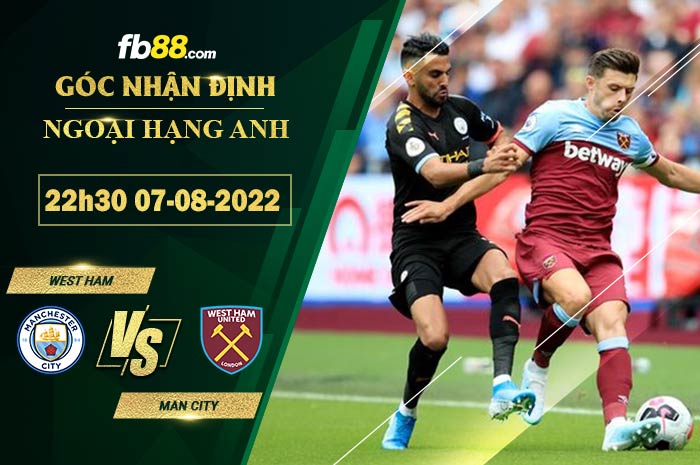 Fb88 soi kèo trận đấu West Ham vs Man City