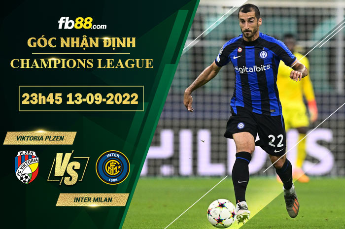 Soi kèo Viktoria Plzen vs Inter Milan 23h45 ngày 13/9/2022