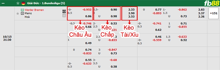 Fb88 bảng kèo trận đấu Werder Bremen vs Mainz