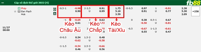 Fb88 bảng kèo trận đấu Pháp vs Đan Mạch