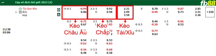 Fb88 bảng kèo trận đấu Tây Ban Nha vs Đức