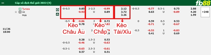 Fb88 bảng kèo trận đấu Tunisia vs Úc