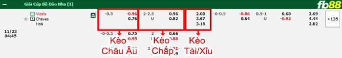 Fb88 bảng kèo trận đấu Vizela vs Chaves