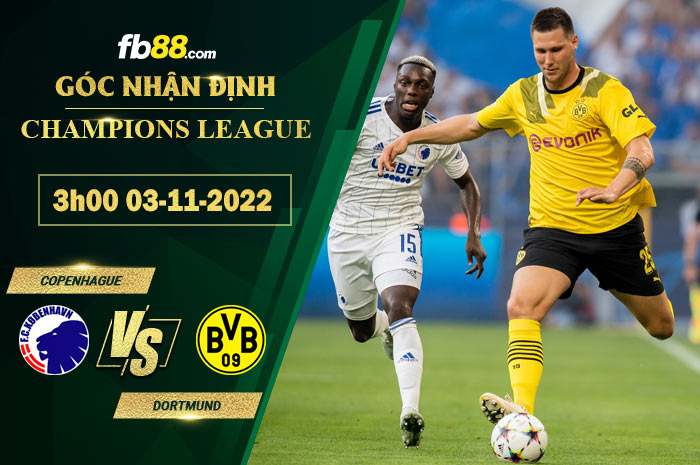 Fb88 soi kèo trận đấu Copenhague vs Dortmund