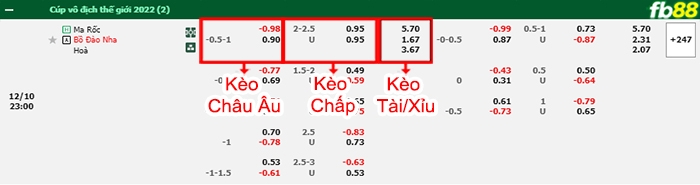 Fb88 bảng kèo trận đấu Morocco vs Bồ Đào Nha