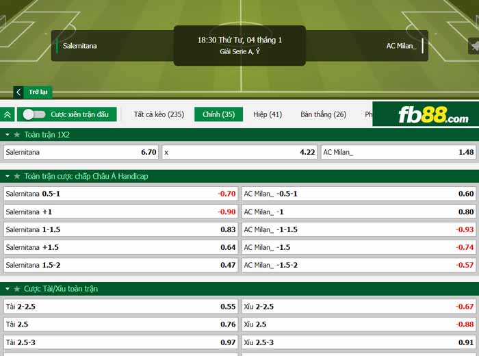 fb88-chi tiết kèo trận đấu Cremonese vs Juventus