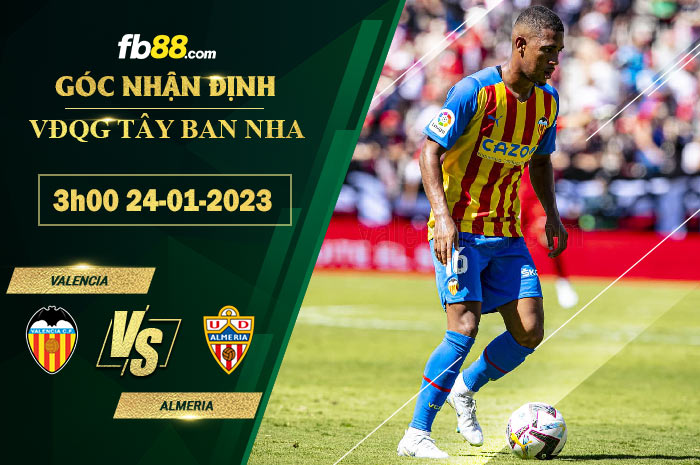 Fb88 soi kèo trận đấu Valencia vs Almeria