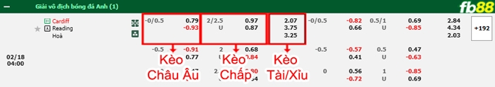 Fb88 bảng kèo trận đấu Cardiff vs Reading